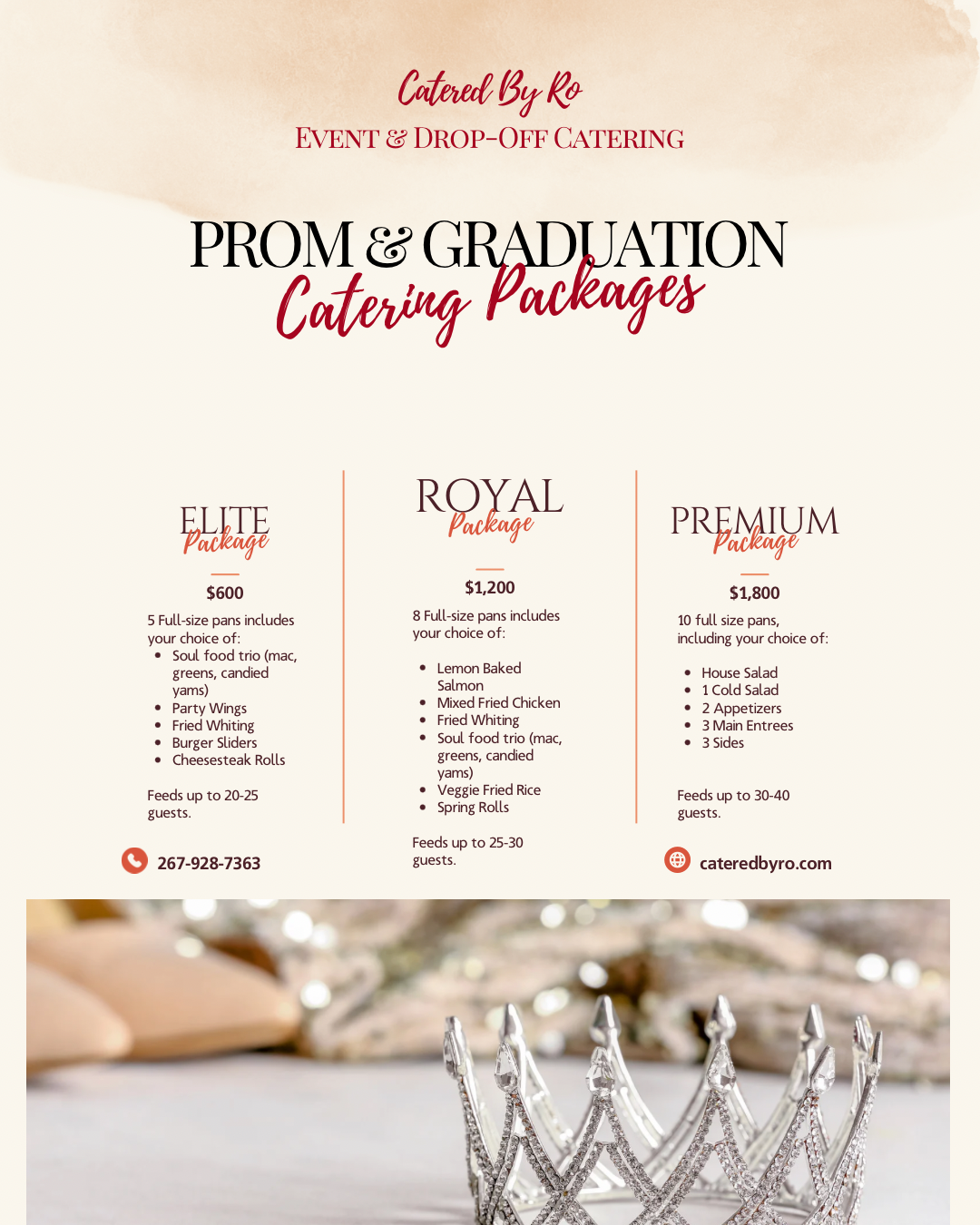 Pageant Menu Package Catered By Ro